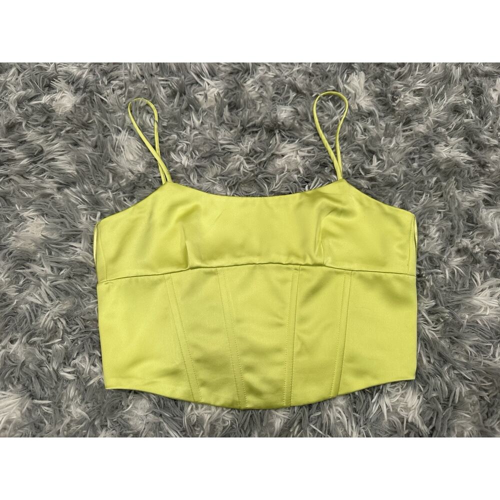 Jason Wu Lime Satin Crop Top Small S FLAW